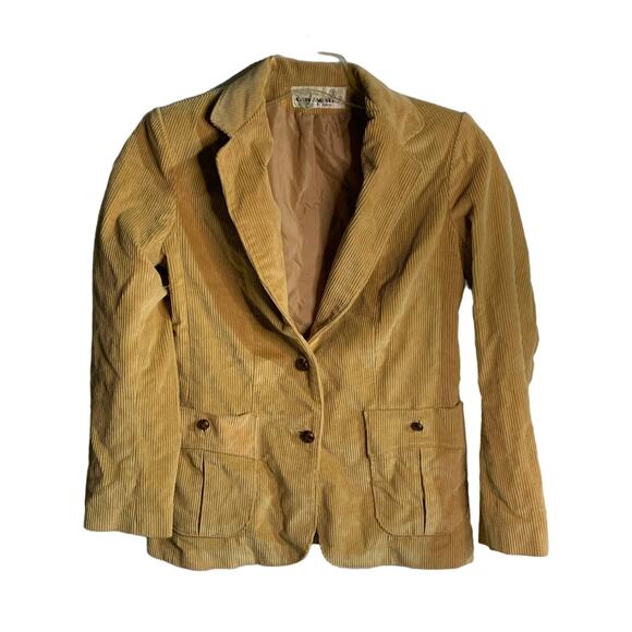 Changing scene tan corded vintage Blazer sz 10 - 36 chest boho - Picture 1 of 7